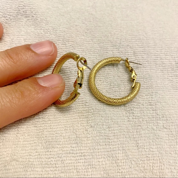 Gold Medium Sized Hoops - Picture 3 of 4